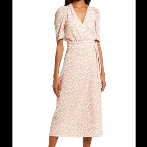 FOURTEENTH PLACE  Olive Belted Midi Dress